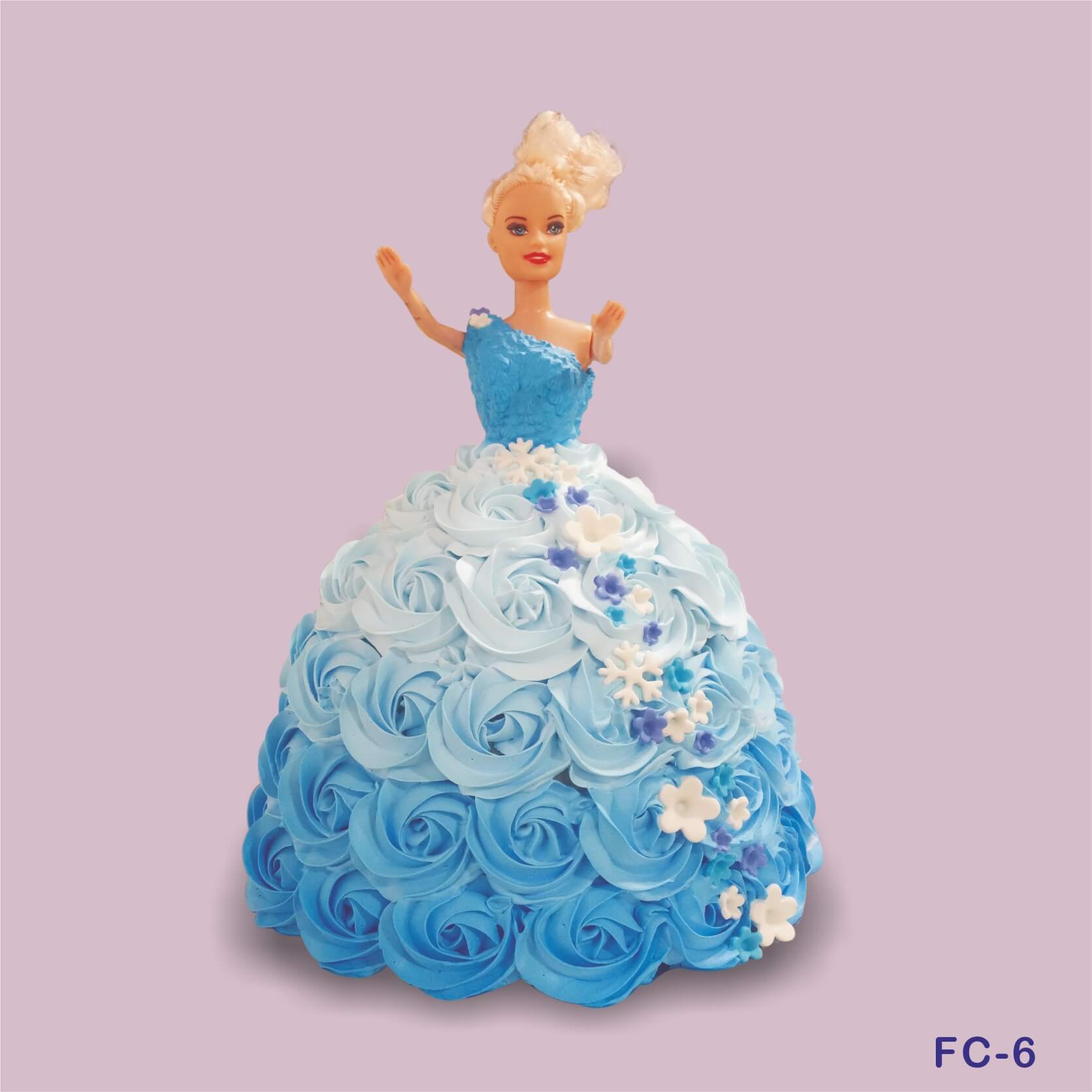 Blue Rose Barbie Doll Cake