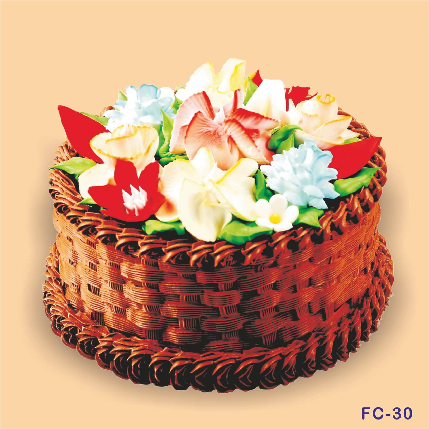 Enchanting Bloom Basket Cake