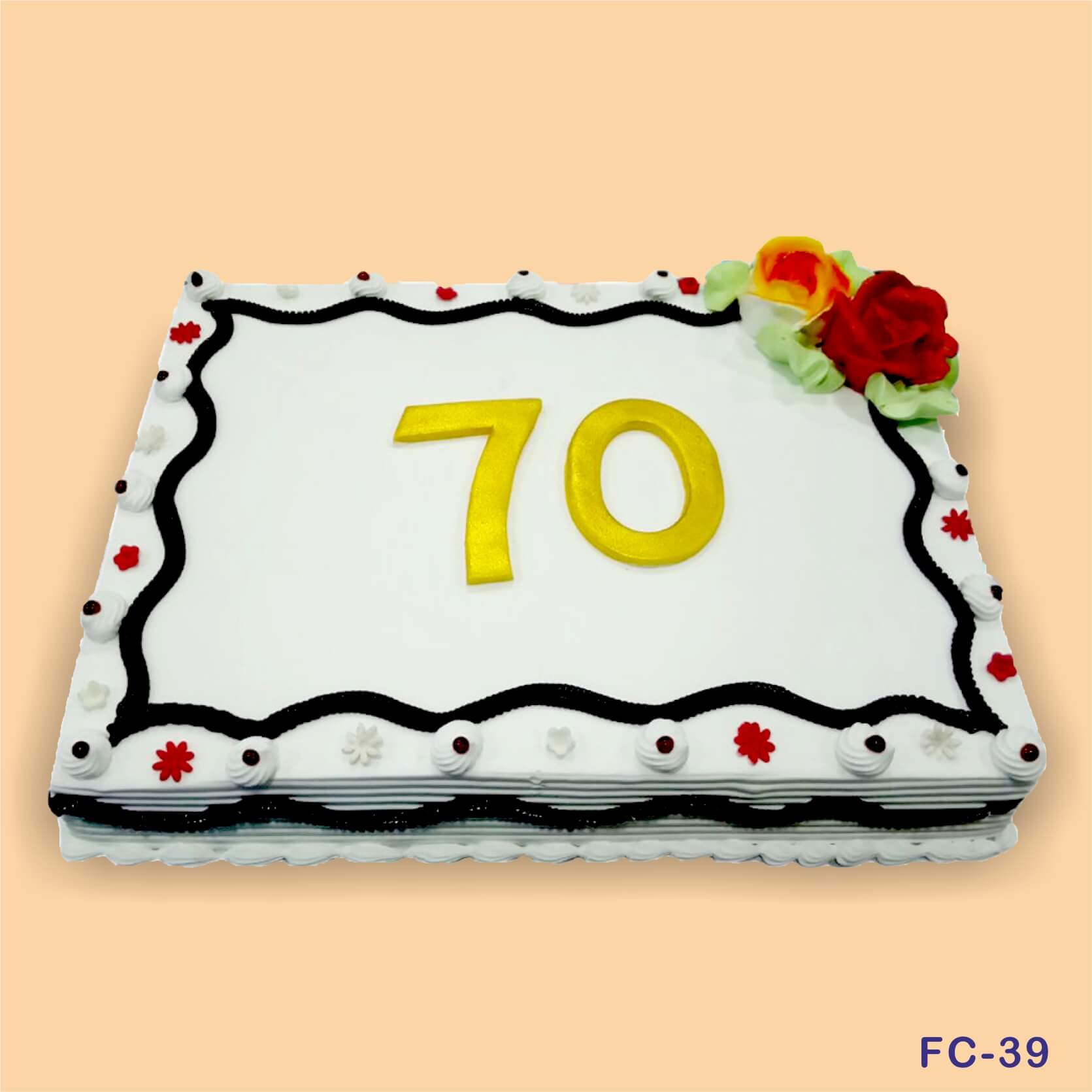 Acrylic Rose Gold Geometric 'Happy 39th' Cake Topper