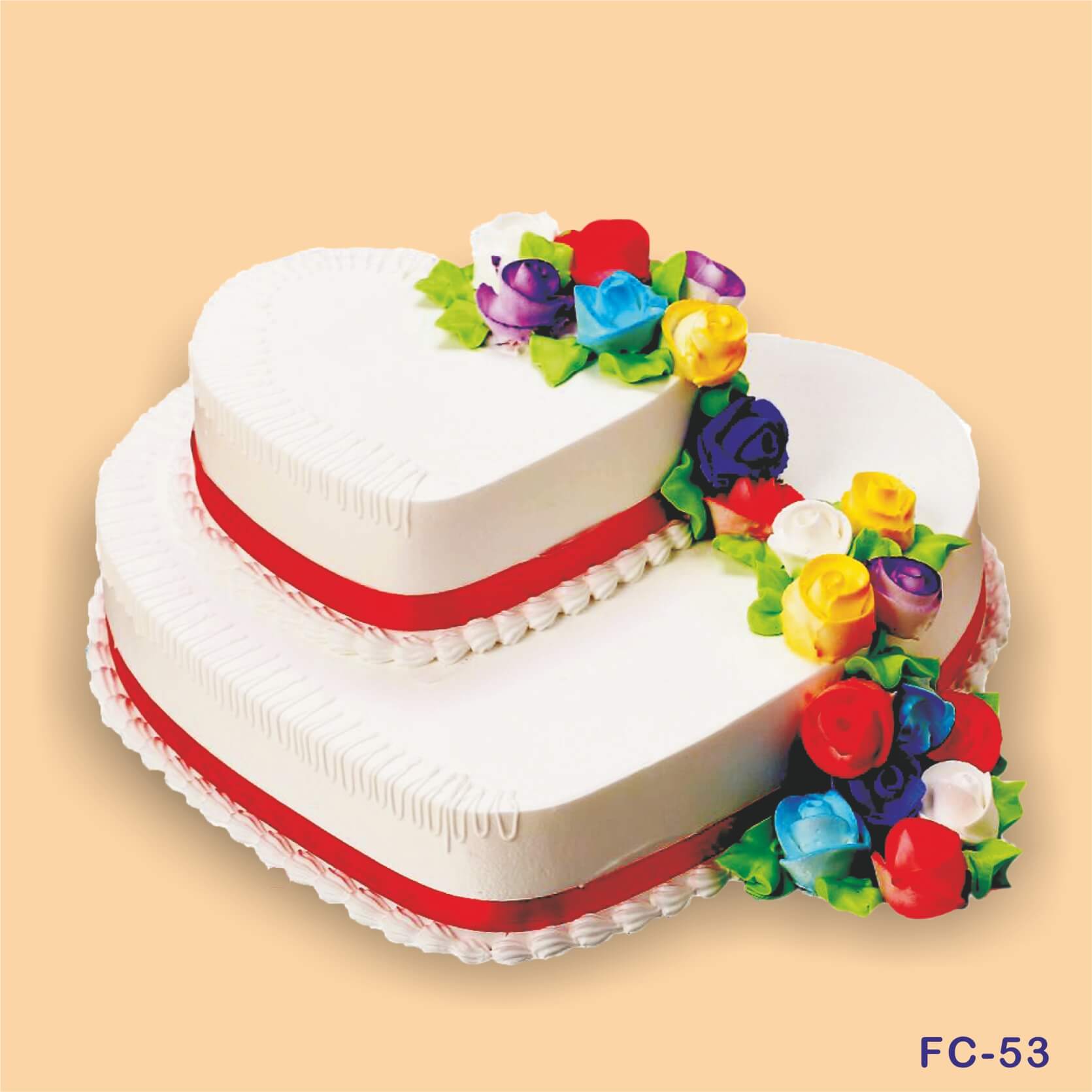 Buy Rose Heart Shape Cake - Tfcakes