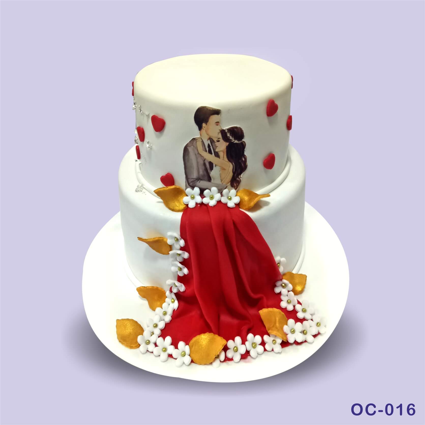 Buy Lovely Couple Anniversary Fondant Cake Online in Delhi NCR : Fondant  Cake Studio